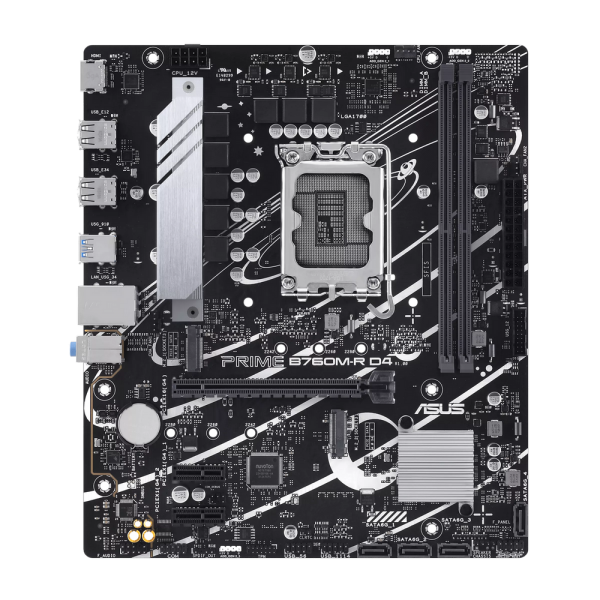 Материнская плата ASUS PRIME B760M-R D4 LGA1700 mATX 2xDDR4 PCIEx16 2xPCIEx1 2xM.2 HDMI 2.5GLAN
