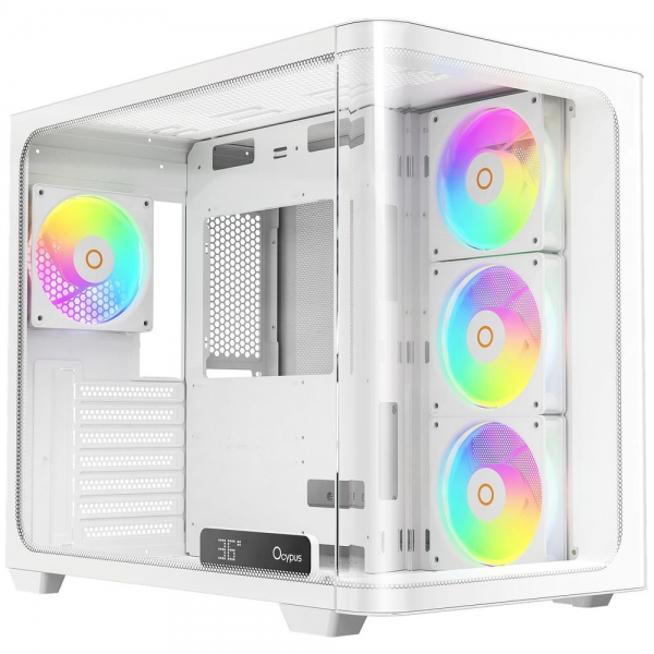 Корпус для ПК Ocypus Iota-C70-WHD400CD-GL Case Iota C70 WH Curve ARGB Digital ATX / win / white / 6 ARGB fans / / no PSU / Tempered Glass