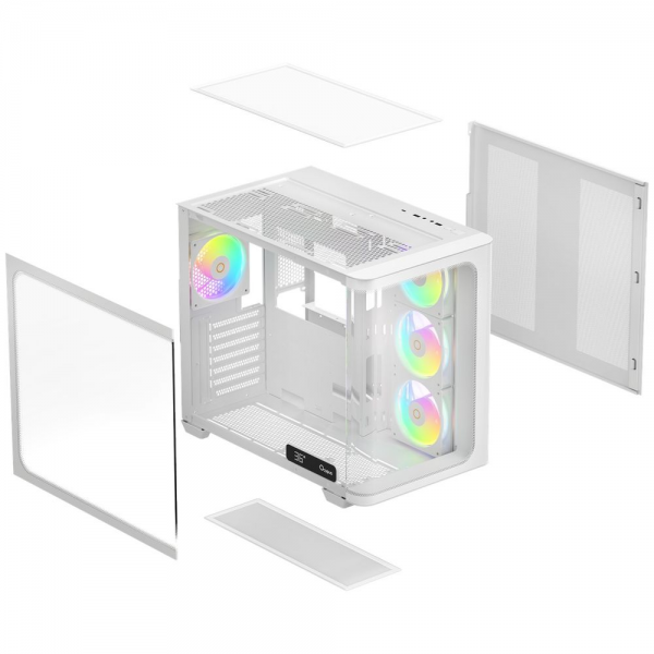 Корпус для ПК Ocypus Iota-C70-WHD400CD-GL Case Iota C70 WH Curve ARGB Digital ATX / win / white / 6 ARGB fans / / no PSU / Tempered Glass