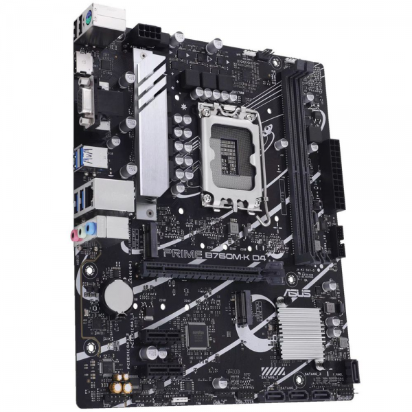 Материнская плата ASUS PRIME B760M-K D4 LGA1700 mATX 2xDDR4 PCIEx16 2xPCIEx1 2xM.2 HDMI VGA 2.5GLAN