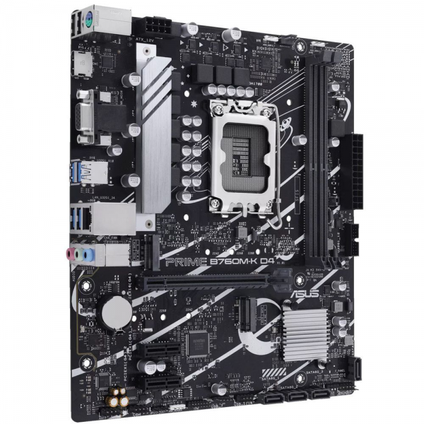 Материнская плата ASUS PRIME B760M-K D4 LGA1700 mATX 2xDDR4 PCIEx16 2xPCIEx1 2xM.2 HDMI VGA 2.5GLAN