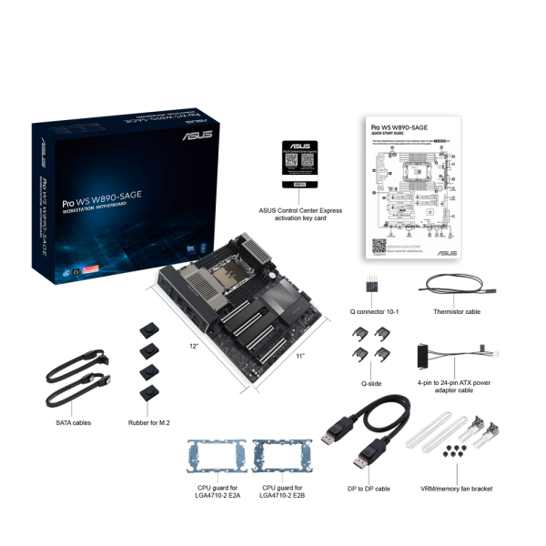 Материнская плата ASUS PRO WS W890-SAGE LGA4710 EEB 8xDDR5 7xPCIEx16