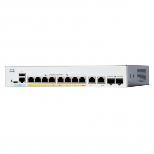Коммутатор CISCO Catalyst 1300, 8x 10/100/1000 Ethernet RJ45 ports, 2x1Gb RJ45/SFP Combo uplinks, Fanless, Ext Power Supply, C1300-8T-E-2G