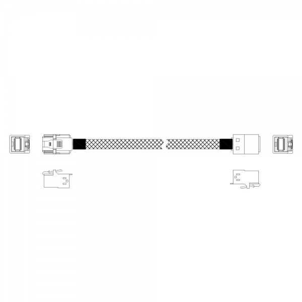 Кабель Miradeed MD-6715027, HDmSAS SFF8643 -to- HDmSAS SFF8643 , SAS 3.0 (12G), 85 Ohm, 100cm