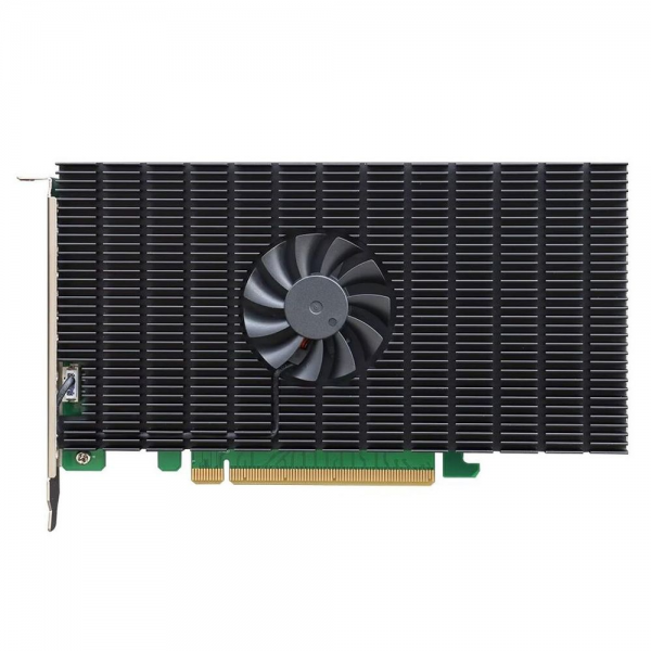 Плата расширения HighPoint SSD7505,  PCIe 4.0 x16,  Ports: 4x M.2 (2242/2260/2280/2210), Board: Full Height, Full Length, Bootable, RAID: 0,1,10   ADD IN CARD