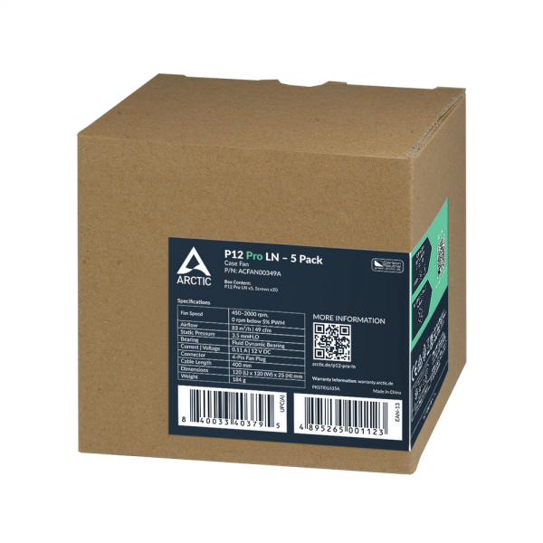 Вентилятор корпусной ARCTIC P12 Pro LN 5 Pack - retail    (ACFAN00349A) (702034)