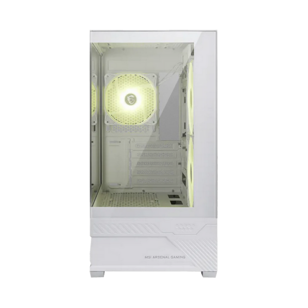 Корпус для ПК MSI MAG PANO M110R WHITE , Micro-ATX, 1xUSB 3.2 Gen 1, 1xUSB 3.2 Gen2x2 Type-C, 2x140mm, ARGB Reverse Blade Fan, 1x120mm ARGB Fan, ARGB+PWM Control Board, TG