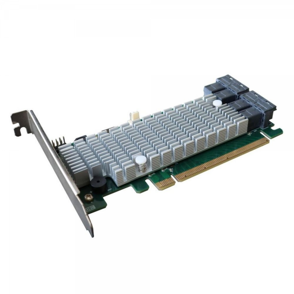 RAID-контроллер HighPoint SSD7120,  PCIe 3.0 x16, Ports: 4x HDmSAS (SFF-8643), LP, RAID 0,1,10
