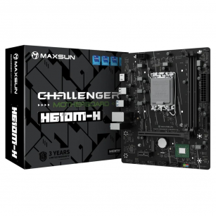 Материнская плата Maxsun MS-Challenger H610M-H V1 H610, LGA1700, 2*DDR4, 1*PCIEx16, 1*PCIEx1, 1*M.2, 4*USB3.2Gen1, 6*USB2.0, 2*SATA3.0, 1G, HDMI, M-ATX, RTL
