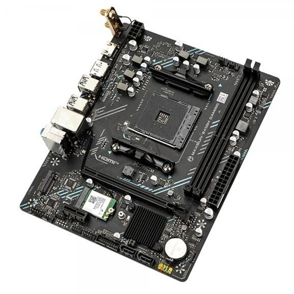 Материнская плата Maxsun MS-B450M GAMING WIFI B450, AM4, 2*DDR4, 1*PCIEx16, 1*PCIEx1, 1*M.2, 6*USB3.2 Gen1, 4*USB2.0, 2*SATA3.0, 1G, DP, HDMI, M-ATX, RTL