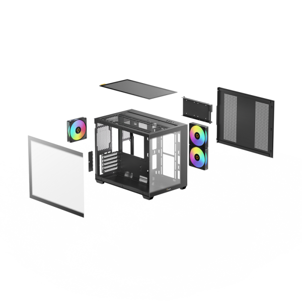 Корпус для ПК Ocypus Gamma C54 BK ARGB mATX / win / black / 3 ARGB fans / no PSU / Tempered Glass