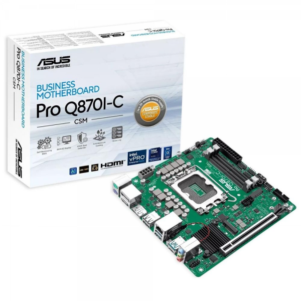 Материнская плата ASUS PRO Q870I-C-CSM LGA1851 mini-ITX 2xDDR5 PCIEx16 M.2 USB-C 2xDP HDMI GLAN