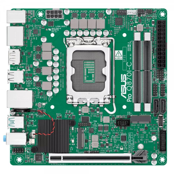 Материнская плата ASUS PRO Q870I-C-CSM LGA1851 mini-ITX 2xDDR5 PCIEx16 M.2 USB-C 2xDP HDMI GLAN