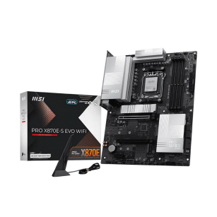 Материнская плата MSI PRO X870E-S EVO WIFI X870E, AM5, 4*DDR5, 2*PCIEx16, 1*PCIEx1, 3*M.2, 2*TypeC, 2*USB3.2Gen2, 6*USB3.2Gen1, 10*USB2.0, 4*SATA3.0, 5G, 1*Type-C(DP), HDMI, ATX, RTL