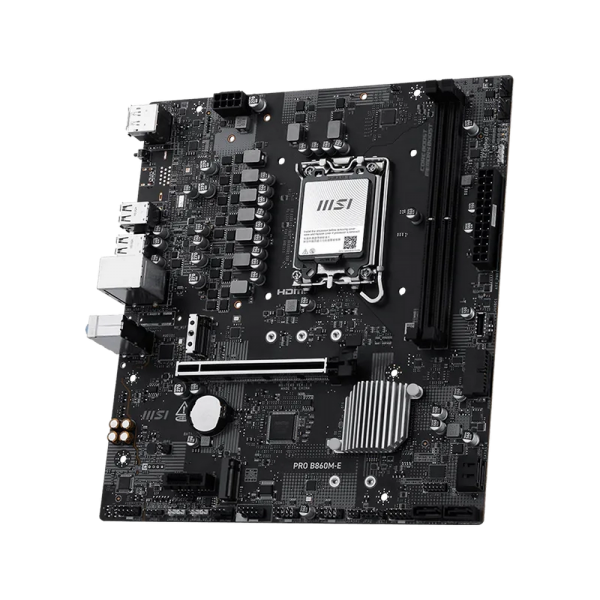 Материнская плата MSI PRO B860M-E B860, LGA1851, 2*DDR5, 1*PCIEx16, 1*PCIEx1, 2*M.2, 1*TypeC, 4*USB3.2Gen1, 8*USB2.0, 4*SATA3.0, 5G, DP, HDMI, M-ATX, RTL