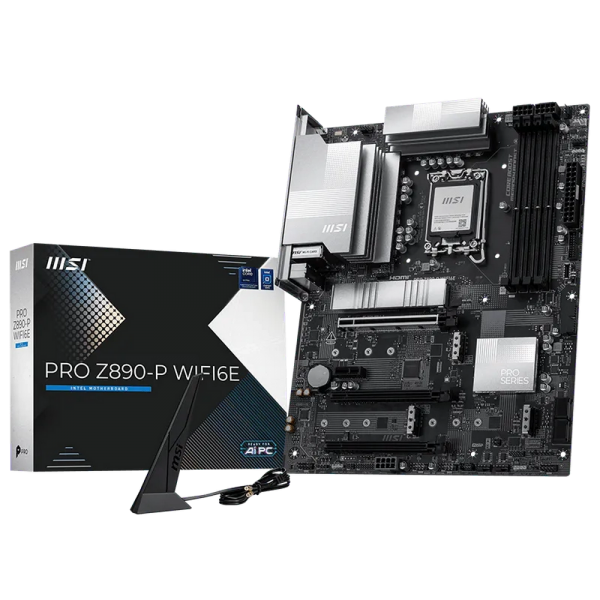 Материнская плата MSI PRO Z890-P WIFI6E Z890, LGA1851, 4*DDR5, 3*PCIEx16, 1*PCIEx1, 4*M.2, 2*TypeC, 1*USB3.2 Gen2, 6*USB3.2 Gen1, 8*USB2.0, 4*SATA3, 5G, DP, HDMI, ATX, RTL
