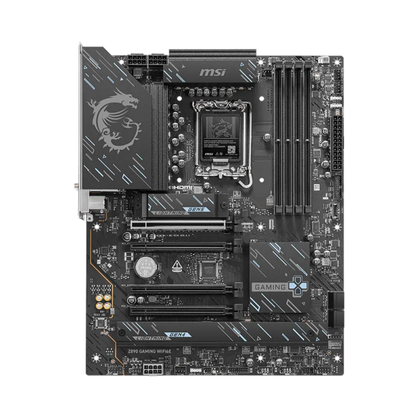 Материнская плата MSI Z890 GAMING WIFI6E Z890, LGA1851, 4*DDR5, 4*PCIEx16, 3*M.2, 2*TypeC, 8*USB3.2 Gen1, 4*USB2.0,  4*SATA3, 2.5G, DP, HDMI, ATX, RTL