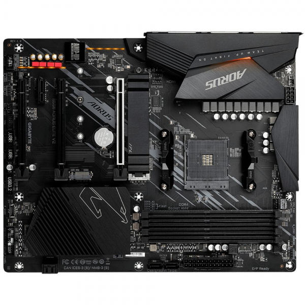Материнская плата Gigabyte Bad Pack B550 AORUS ELITE V2, Socket AM4, AMD B550, 4xDDR4-3200, HDMI+DP, 3xPCI-Ex16, 1xPCI-Ex1, 4xSATA3(RAID 0/1/10), 2xM.2, 8 Ch Audio, 2,5GLan, (2+4)xUSB2.0, (6+2)xUSB3.2, ATX, RTL {8} (809898) bp