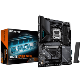 Материнская плата Gigabyte X870E EAGLE WIFI7 X870, AM5, 4xDDR5, 3*PCI-Ex16, 4*M.2, 1*TypeC, 2*USB3.2Gen2, 8*USB3.2Gen1, 8*USB2.0, 4*SATA3.0, 5G, 2*Type-C(DP), HDMI, ATX, RTL