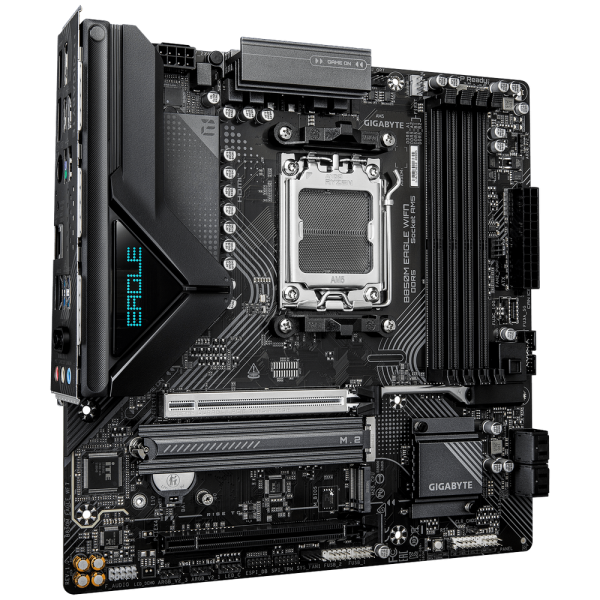 Материнская плата Gigabyte B850M EAGLE WIFI7 B850, AM5, 4xDDR5, 2*PCIEx16, 2*M.2, 2*TypeC, 1*USB3.2Gen2, 4*USB3.2Gen1, 8*USB2.0, 4*SATA3.0, 2.5G, 2*DP, HDMI, M-ATX, RTL