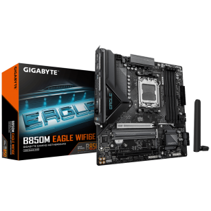 Материнская плата Gigabyte B850M EAGLE WIFI6E B850, AM5, 4xDDR5, 2*PCIEx16, 2*M.2, 2*TypeC, 1*USB3.2Gen2, 4*USB3.2Gen1, 8*USB2.0, 4*SATA3.0, 2.5G, 2*DP, HDMI, M-ATX, RTL
