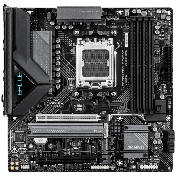 Материнская плата Gigabyte B850M EAGLE WIFI6E B850, AM5, 4xDDR5, 2*PCIEx16, 2*M.2, 2*TypeC, 1*USB3.2Gen2, 4*USB3.2Gen1, 8*USB2.0, 4*SATA3.0, 2.5G, 2*DP, HDMI, M-ATX, RTL