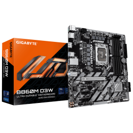 Материнская плата Gigabyte B860M D3W B860, LGA1851, 4*DDR5, 1*PCIEx16, 2*PCIEx1, 2*M.2, 1*TypeC, 5*USB3.2Gen1, 5*USB2.0, 4*SATA3.0, 1G, 2*DP, HDMI, M-ATX, RTL