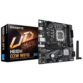 Материнская плата Gigabyte H610M D3W WIFI6 H610, LGA1700, 2*DDR5, 1*PCIEx16, 1*PCIEx1, 1*M.2, 1*TypeC, 3*USB3.2Gen1, 6*USB2.0, 4*SATA3.0, 1G, DP, HDMI, M-ATX, RTL
