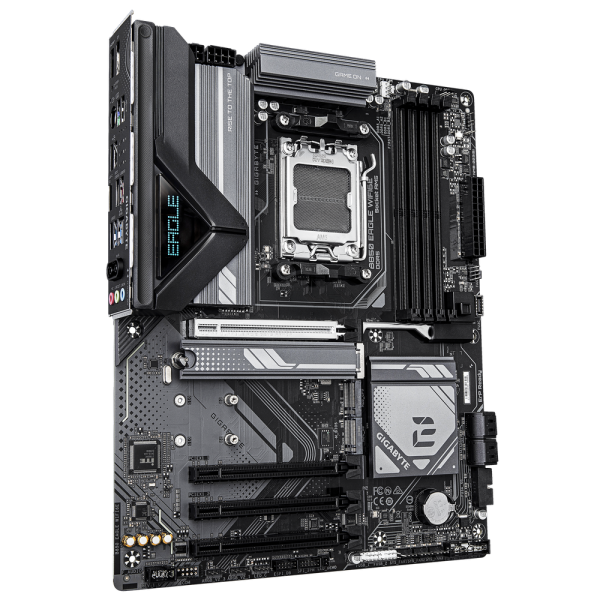 Материнская плата Gigabyte B850 EAGLE WIFI6E B850, AM5, 4*DDR5, 4*PCIEx16, 2*M.2, 2*TypeC, 2*USB3.2Gen2, 4*USB3.2Gen1, 8*USB2.0, 4*SATA3.0, 1G, DP, HDMI, ATX, RTL