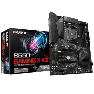 Материнская плата Gigabyte Bad Pack B550 GAMING X V2, Socket AM4, AMD B550, 4xDDR4-3200, DVI-D+HDMI, 2xPCI-Ex16, 3xPCI-Ex1, 4xSATA3(RAID 0/1/10), 2xM.2, 8 Ch Audio, 1xGLan, (2+4)xUSB2.0, (4+2)xUSB3.2, 1xPS/2, ATX, RTL {8} (810702) bp