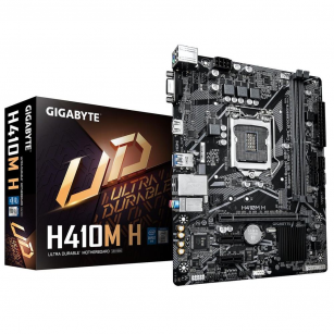 Материнская плата Gigabyte H410M H 2.0 H410, LGA1200, 2xDDR4, 1*PCI-Ex16, 2*PCI-Ex1, 1*M.2, 1*TypeC, 3*USB3.2Gen1, 6*USB2.0, 4*SATA3.0, 1G, VGA, HDMI, MATX, RTL