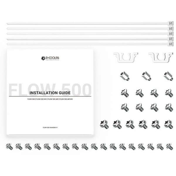 Корпус Case ID-Cooling FLOW 500 AIR White mATX/win TG/2 fans/Gen2 Type C/CPU 180mm/GPU 403mm/ no PSU