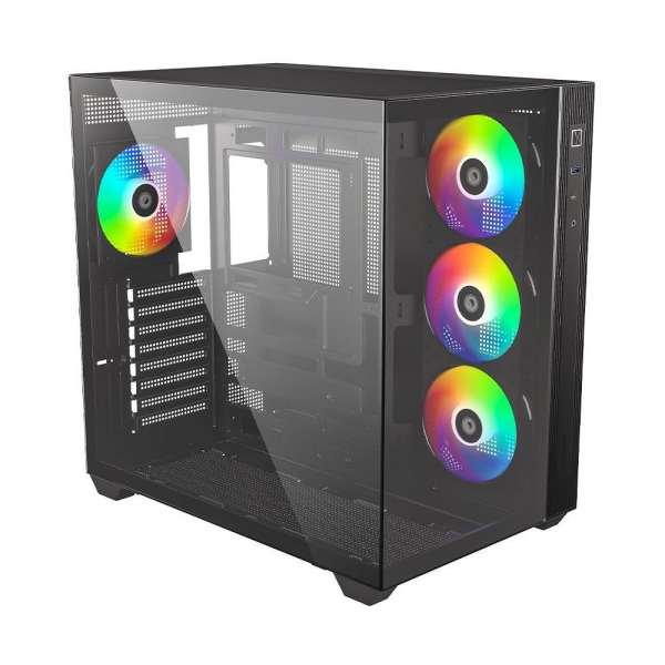 Корпус Case ID-Cooling VIEW 510 ARGB Black ATX/win TG/4 fans/Gen2 Type C/CPU 162mm/GPU 407mm/ no PSU