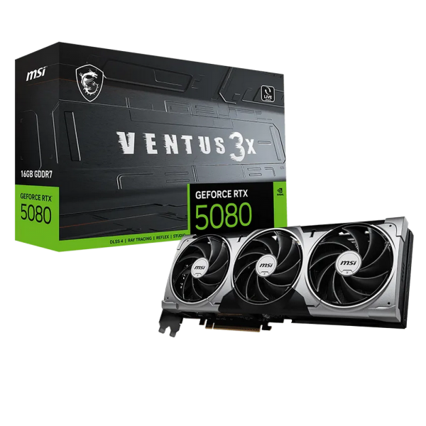 Видеокарта MSI RTX5080 VENTUS 3X 16GB GDDR7 256bit 3xDP HDMI 3FAN RTL