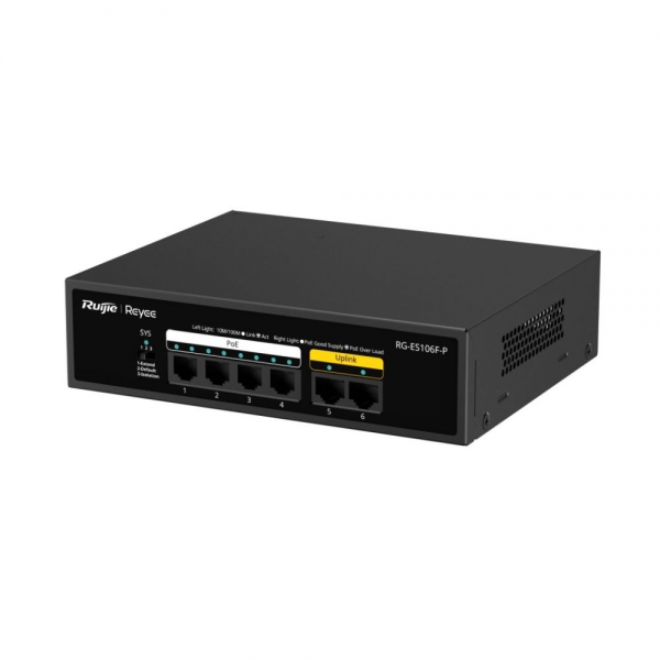 PoE Коммутатор Ruijie/ Reyee RG-ES106F-P