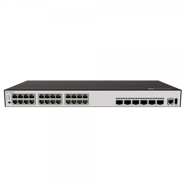 Коммутатор Huawei S5735-L24P4XE-A-V2  (24*10/100/1000BASE-T ports, 4*10GE SFP+ ports, 2*12GE stack ports, PoE+, AC power), L-MLIC-S57L