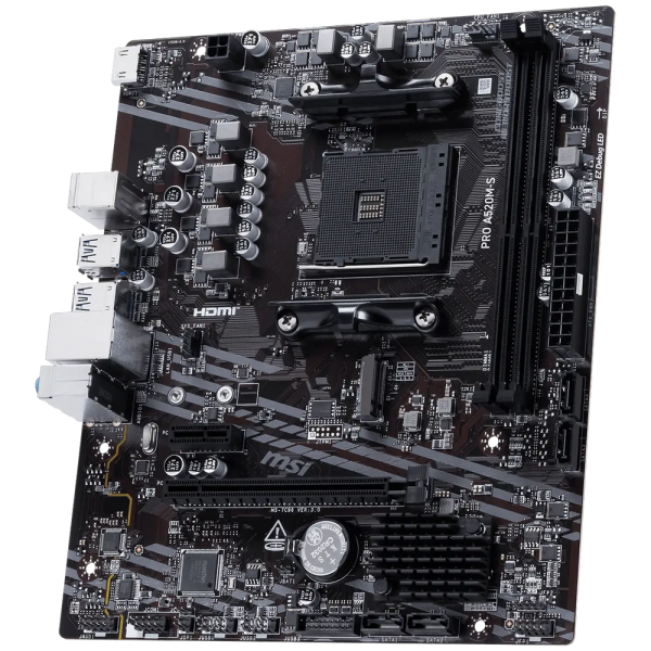 Материнская плата MSI PRO A520M-S A520M, AM4, 2*DDR4, 1*PCIEx16, 1*PCIEx1, 1*M.2, 2*TypeC, 2*USB3.2Gen2, 6*USB3.2Gen1, 6*USB2.0, 4*SATA3.0, 1G, HDMI, M-ATX, RTL