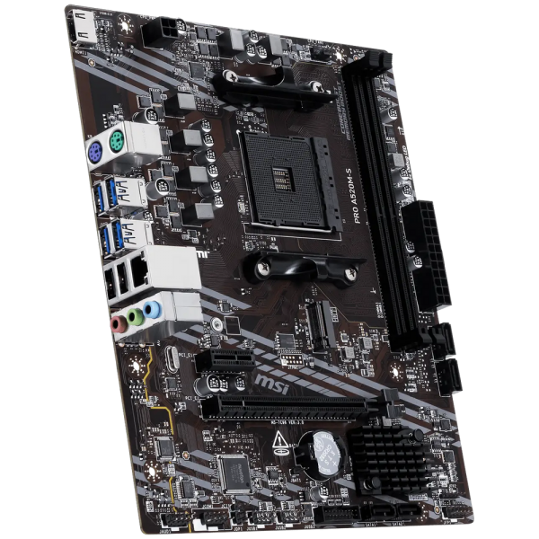 Материнская плата MSI PRO A520M-S A520M, AM4, 2*DDR4, 1*PCIEx16, 1*PCIEx1, 1*M.2, 2*TypeC, 2*USB3.2Gen2, 6*USB3.2Gen1, 6*USB2.0, 4*SATA3.0, 1G, HDMI, M-ATX, RTL