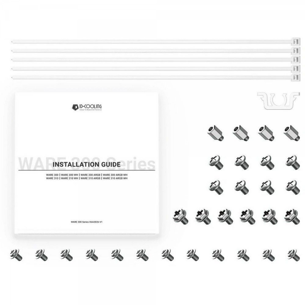 Корпус Case ID-Cooling WARE 300 ARGB White mATX/win TG/ 4 fans/ Type C/ CPU 160mm/ GPU 320mm/ no PSU