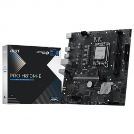Материнская плата MSI PRO H810M-E H810, LGA1851, 2*DDR5, 1*PCIEx16, 1*PCIEx1, 1*M.2, 1*TypeC, 4*USB3.2 Gen1, 8*USB2.0,  4*SATA3, 2.5G, DP, HDMI, M-ATX, RTL