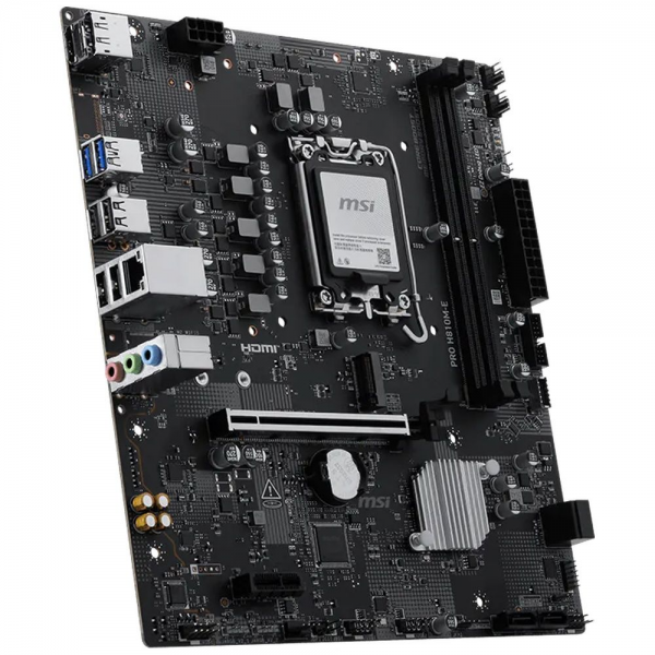 Материнская плата MSI PRO H810M-E H810, LGA1851, 2*DDR5, 1*PCIEx16, 1*PCIEx1, 1*M.2, 1*TypeC, 4*USB3.2 Gen1, 8*USB2.0,  4*SATA3, 2.5G, DP, HDMI, M-ATX, RTL