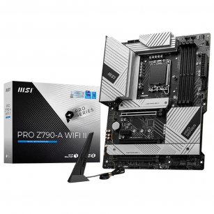 Материнская плата MSI PRO Z790-A WIFI II Z790, LGA1700, 4*DDR5, 3*PCIEx16, 1*PCIEx1, 4*M.2, 2*TypeC, 3*USB3.2 Gen2, 4*USB3.2 Gen1, 6*USB2.0,  6*SATA3, 2.5G, DP, HDMI, ATX, RTL