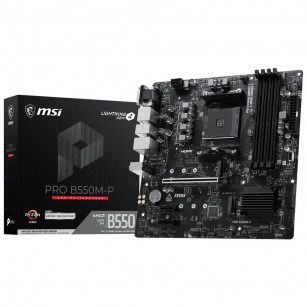 Материнская плата MSI PRO B550M-P B550, AM4, 4*DDR4, 1*PCIEx16, 2xPCIEx1, 2*M.2, 6*USB3.2 Gen1, 6*USB2.0,  4*SATA3, 1G, VGA, DP, HDMI, M-ATX, RTL