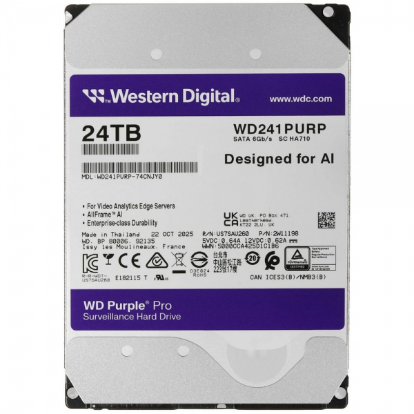 Жесткий диск Western Digital Purple Pro WD241PURP 24TB 3.5