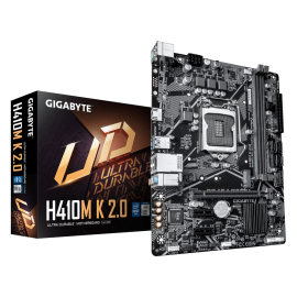 Материнская плата Gigabyte H410M K 2.0 1.0 H410, LGA1200, 2xDDR4, 1*PCI-Ex16, 1*PCI-Ex1, 1*M.2, 4*USB3.2Gen1, 6*USB2.0, 2*SATA3.0, 1G, HDMI, MATX, RTL
