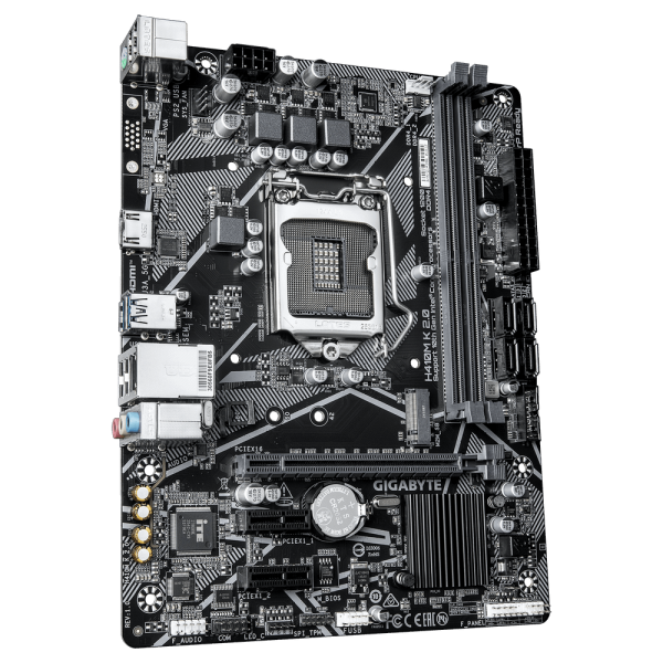 Материнская плата Gigabyte H410M K 2.0 1.0 H410, LGA1200, 2xDDR4, 1*PCI-Ex16, 1*PCI-Ex1, 1*M.2, 4*USB3.2Gen1, 6*USB2.0, 2*SATA3.0, 1G, HDMI, MATX, RTL