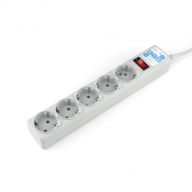 Фильтр-удлинитель Power Cube SPG-B-6 5 розеток, серый, 1.9 м, 10 А/2,2 кВт, 3*0.75 мм²