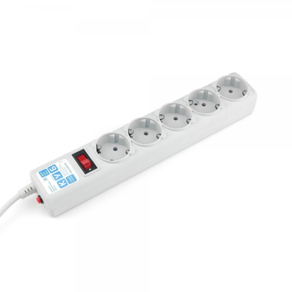 Фильтр-удлинитель Power Cube SPG-B-15 5 розеток, серый, 5м, 10 А/2,2 кВт, 3*0.75 мм²