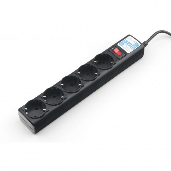 Фильтр-удлинитель Power Cube SPG5-10M 5 розеток, черный, 10м, 10 А/2,2 кВт, 3*0.75 мм²