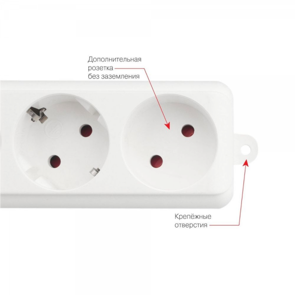 Фильтр-удлинитель Power Cube Pro SPL(5+1)-16B-P-1,9M 6 розеток (5 с заземлением + 1 без), белый, 5м, 16 А/3,5 кВт, 3*1мм²